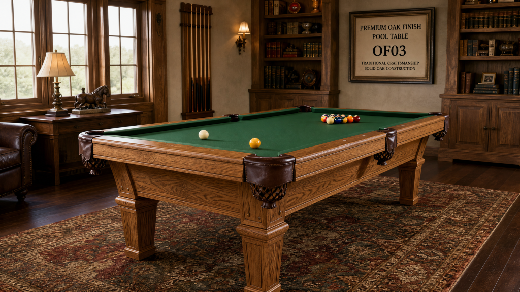 Premium Oak Finish Pool Table OF03